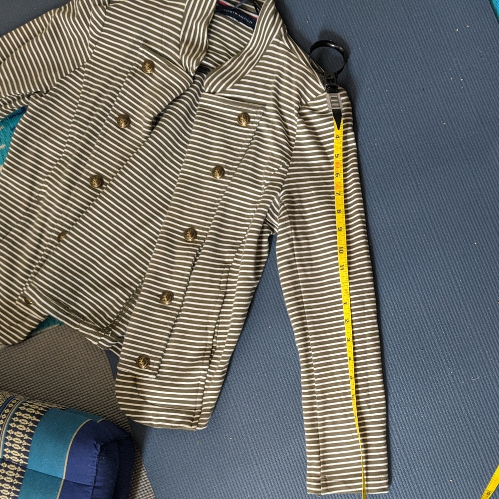 Warm green striped jacket